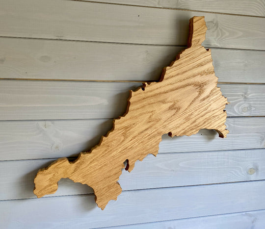 Cornwall Map Oak Wall Art