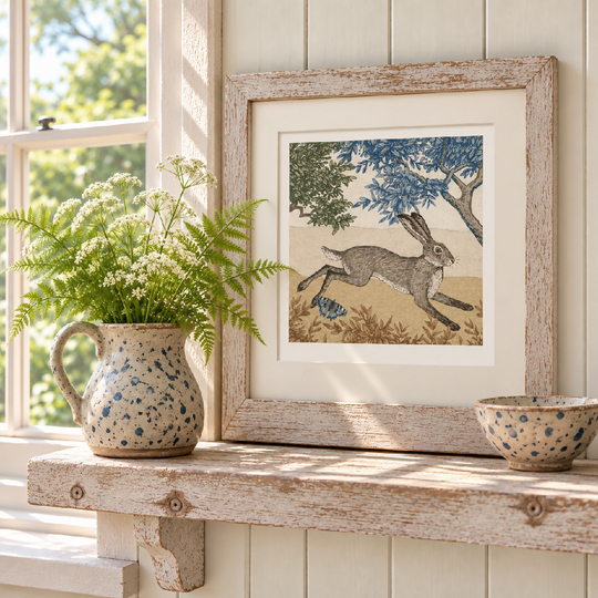 Running Hare -Signed and mounted Giclée Art Print