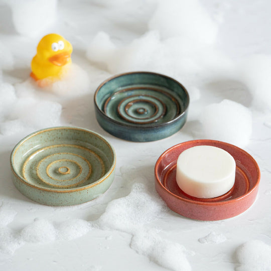 Wheel-Thrown Soap Dish with Ridges