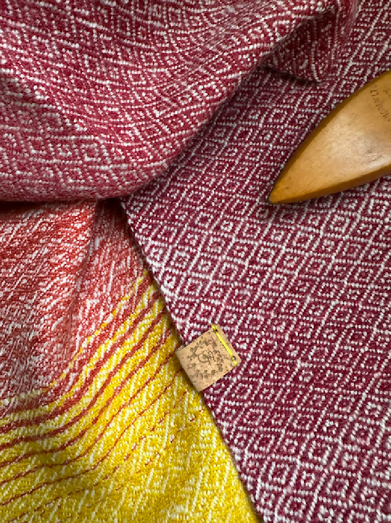 Graduating Sunset Scarf - Gold to Burgundy 6