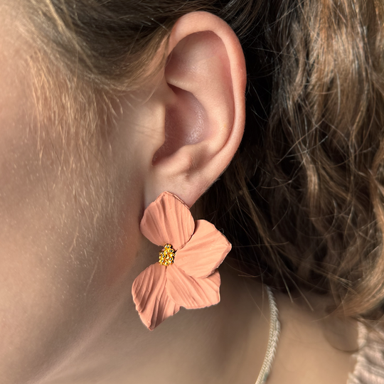 Ella Grande | Light Terracotta | Statement Earrings