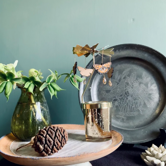 Tortoiseshell Butterfly Candle Carousel