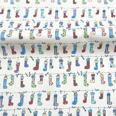 'Stockings' Christmas Organic Cotton Tea Towel