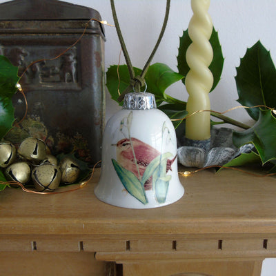 Wren and Snowdrops Fine Bone China Bell Decoration