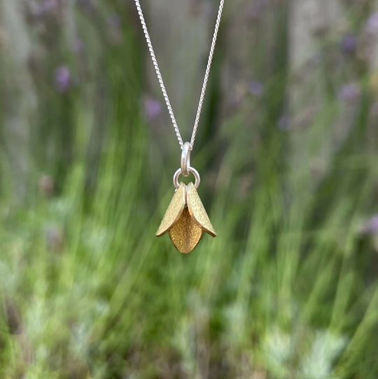 Silver & Brass Petals Necklace