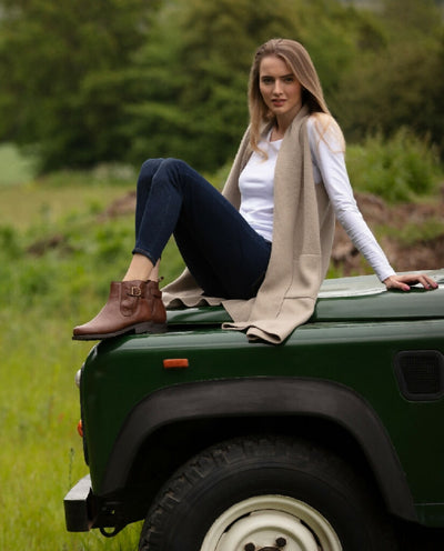 Ladies Chelsea Boot - Merlin in mid brown grain leather