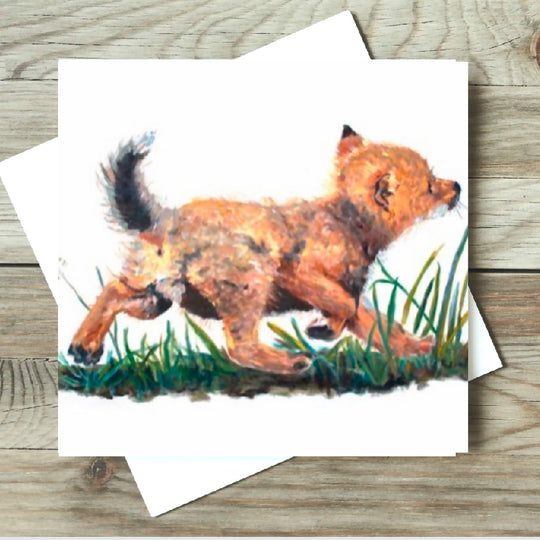 Plodding Along Fox Cub Card
