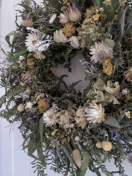 Handmade Forever Wreath – White, Green and Muted Tones