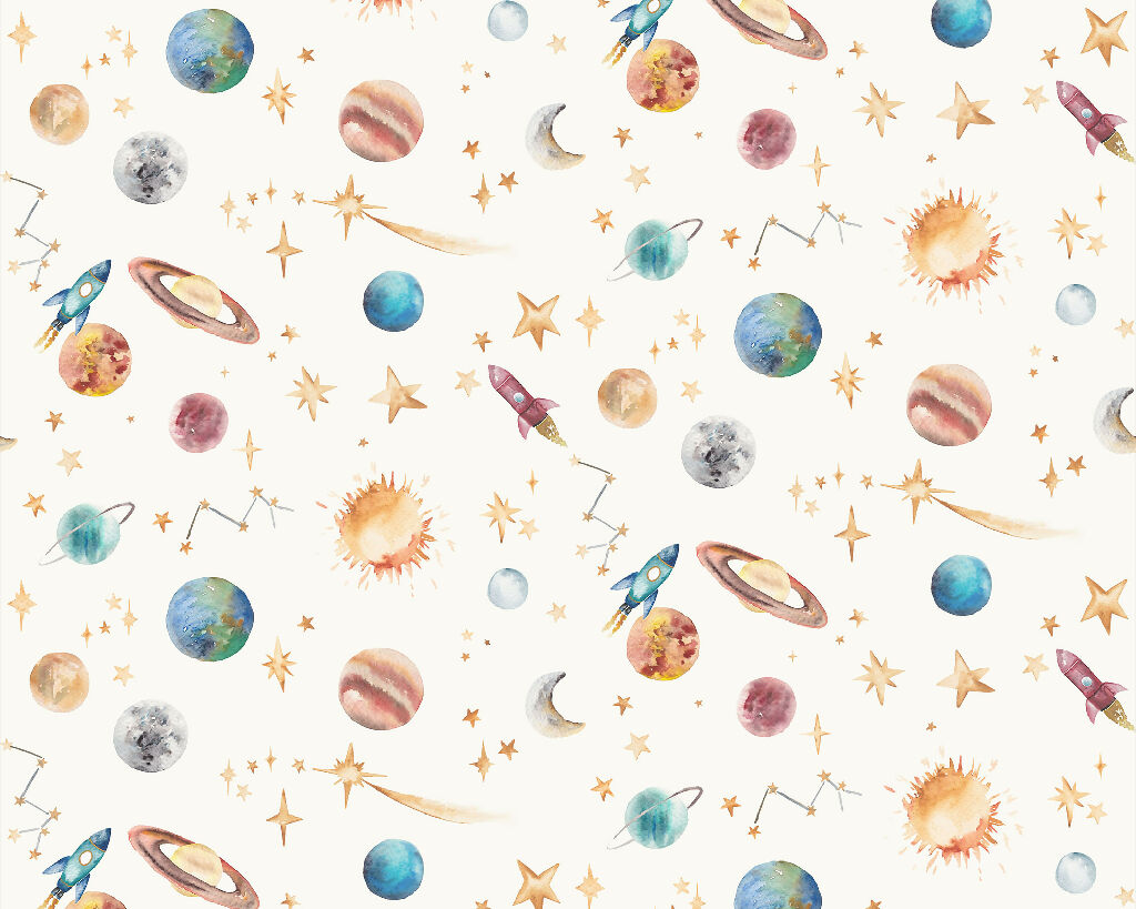 Planets Solar System Curtain Fabric