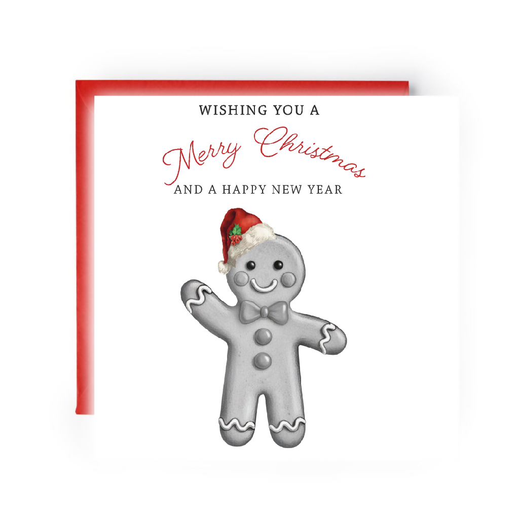 Merry Christmas Gingerbread Man Christmas Card
