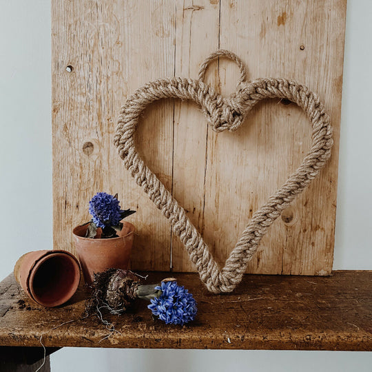 25cm Jute Love Heart Wreath