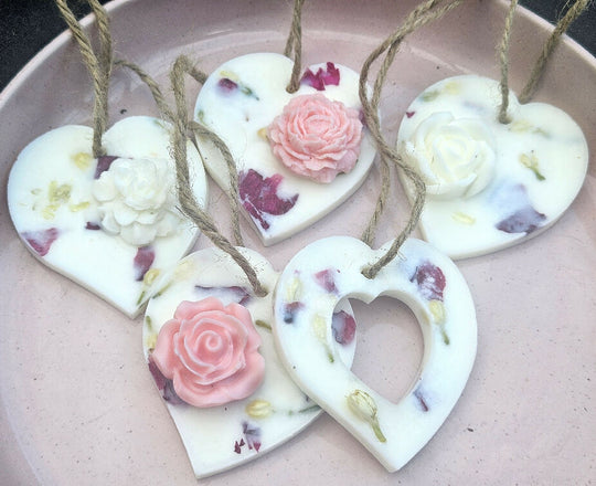Botanical soy wax scented hanging decoration Valentine and Mothers Day