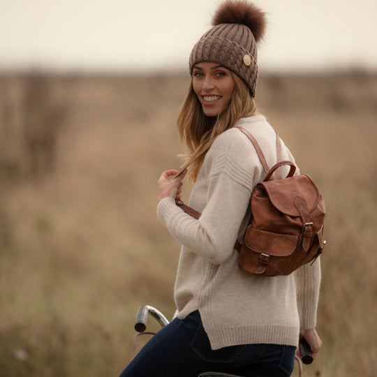 The Larache Small Rucksack in Tan