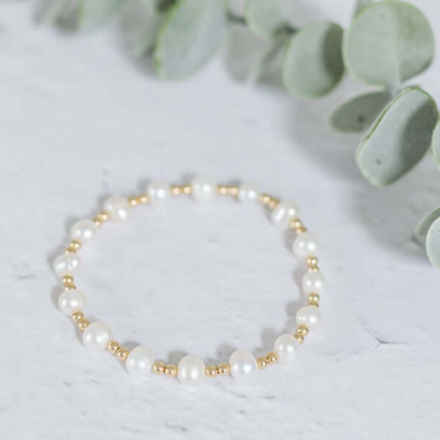 Freshwater Pearl Bracelet in Sterling Silver or Gold Filled