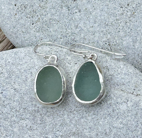 Aqua blue Seaglass earrings