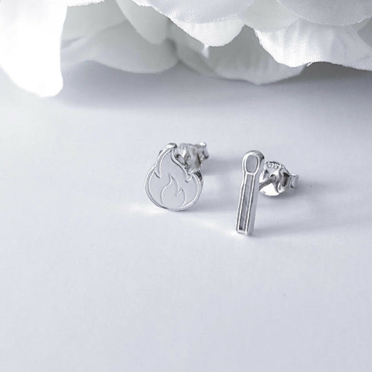 Silver Flame and Match Studs