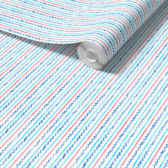 Sail Ahoy! Stripe Sustainable Wallpaper