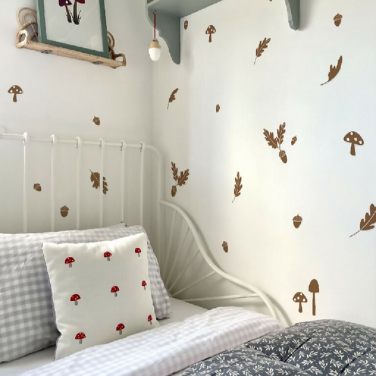 Acorn Wall Stickers | Eco-Friendly, Removable, Reusable, Fabric Wall Stickers