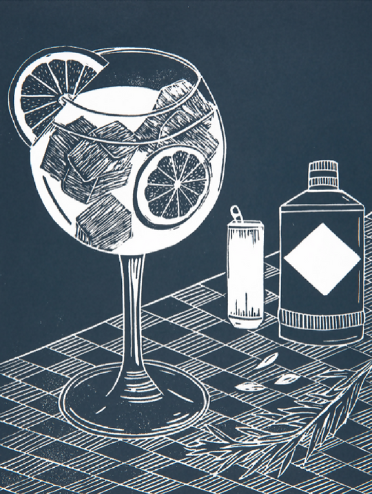 Gin & Tonic Limited Edition Lino Print