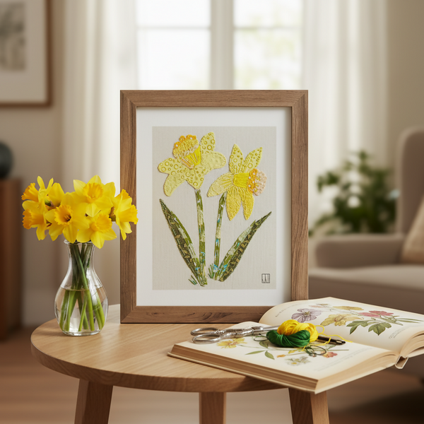 Raw Edge Appliqué Stitch Kit - Spring Daffodils