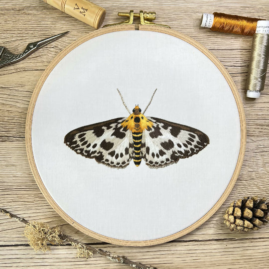 Small Magpie Moth Silk Shading Embroidery Kit
