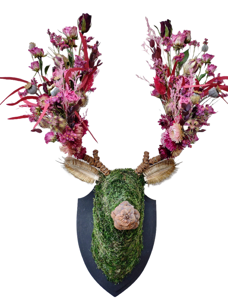 'Love' Botanical Stag Wall Mount