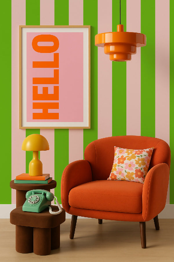 Garden Party Stripe Wallpaper