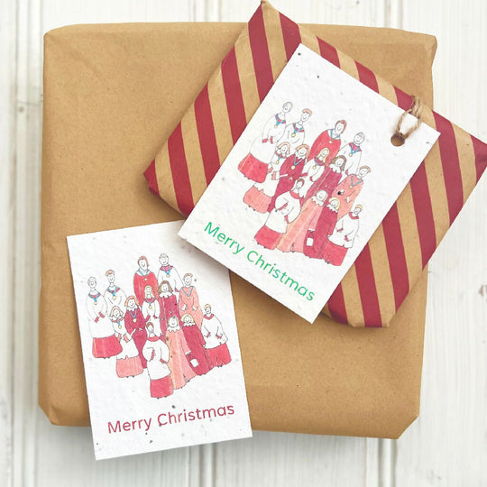 Plantable Seed Card 'Carol Singers' Gift Tags