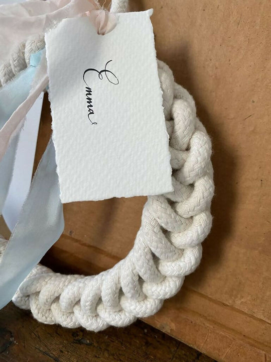 Small 15cm White Cotton Spring Rope Wreath