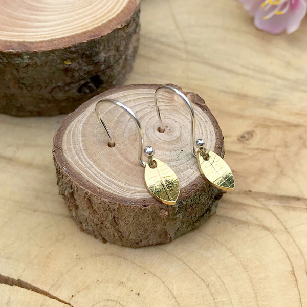 Gold Leaf Drop Earrings
