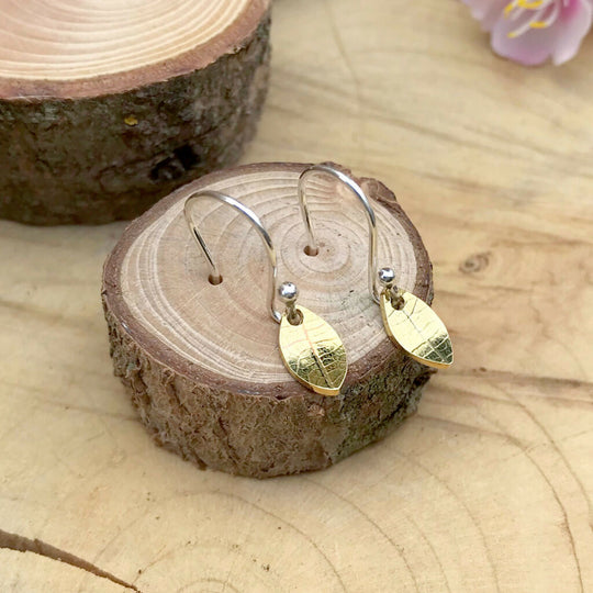 Gold Leaf Drop Earrings
