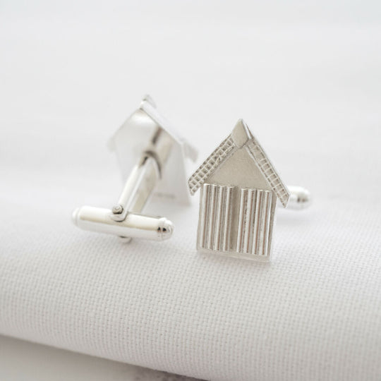 Sterling Silver Beach Hut Cufflinks