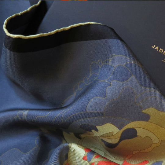 Secret of the Moon Flower | Aquarius Collection. Hand Rolled Silk Square