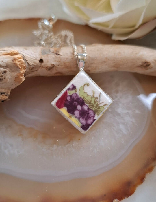 Pansy Broken China Pendant