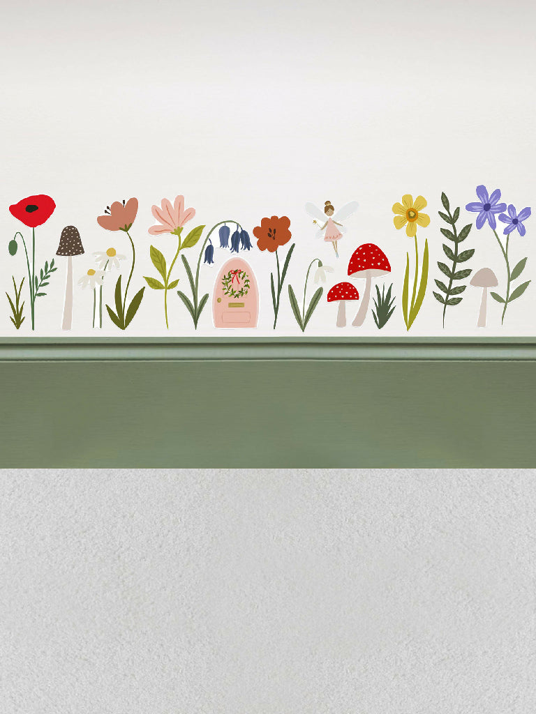 Fairy Door and Forest Flower Wall Stickers