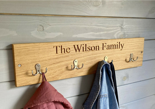 Personalised Oak Coat Hooks