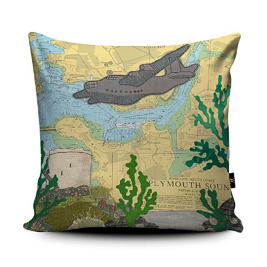 Mount Batten cushion by Hannah Wisdom Textiles