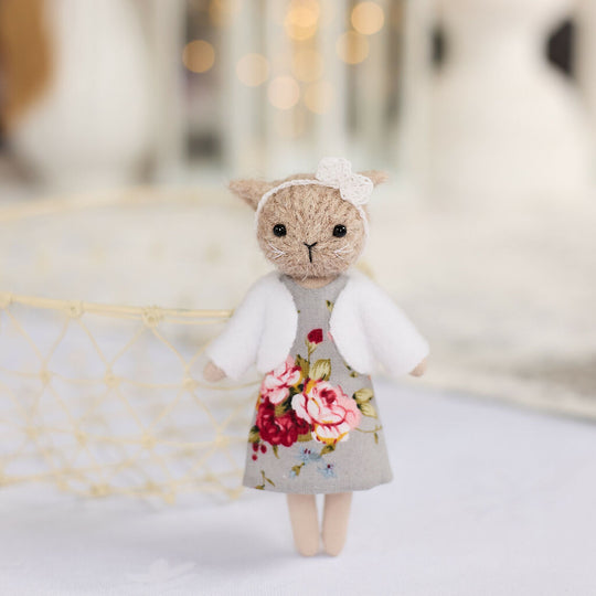 Miniature Cat Doll in Grey