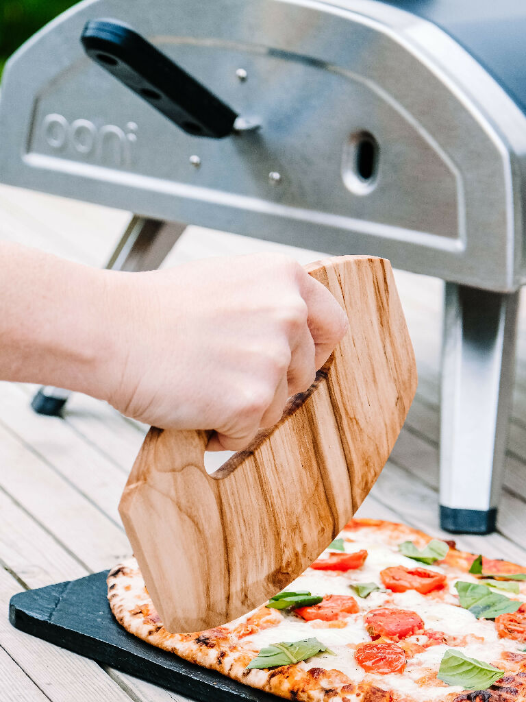 Wooden Pizza Cutter in Sycamore