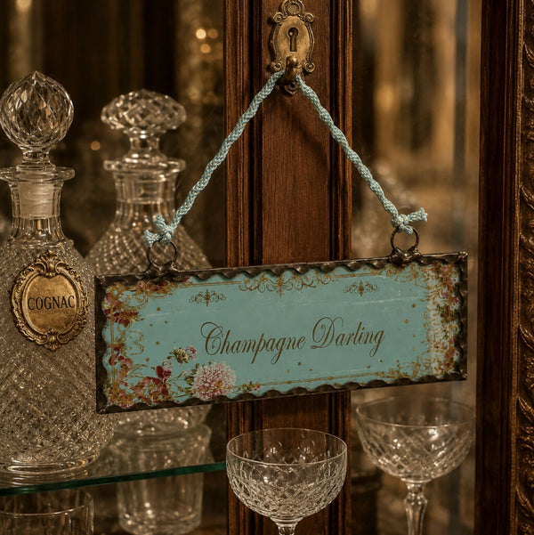 'Champagne Darling' Hanging Vintage Friendship Token