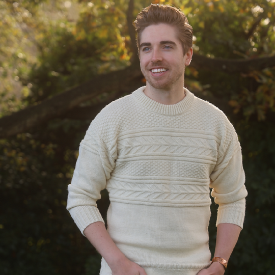 The Wedmore - Guernsey Style Knitted Jumper - Cream