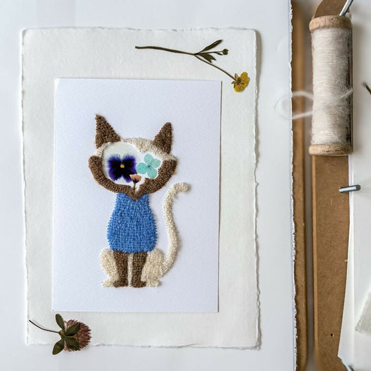 Cat Embroidered Art