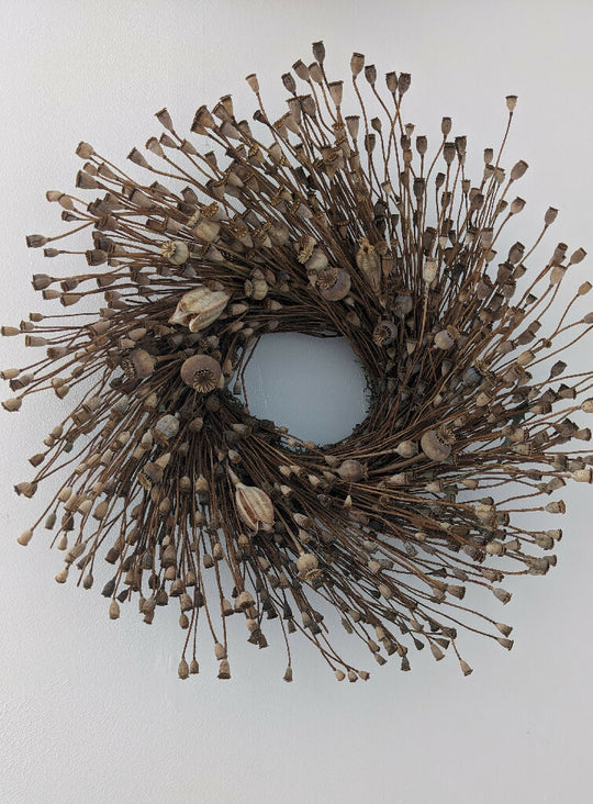 Handmade Poppy Seed Head Wreath