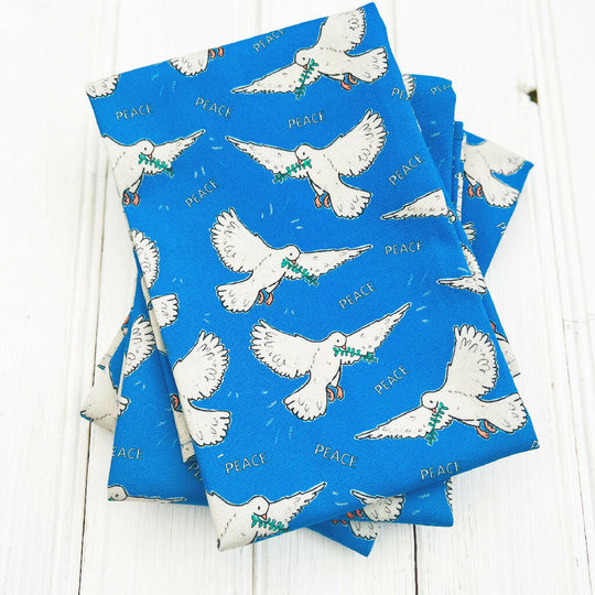 'Peace Doves' Organic Cotton Tea Towel