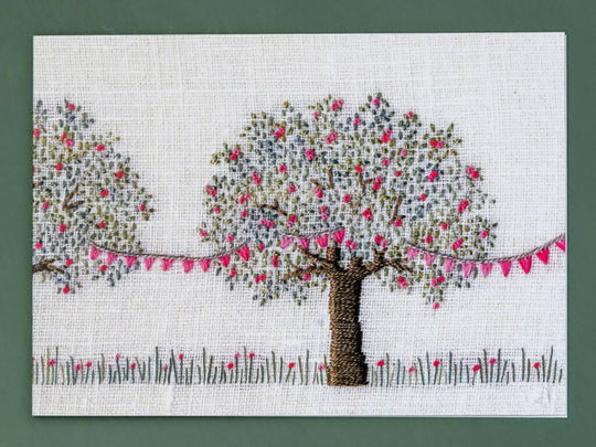 Apple Blossom and Bunting Card
