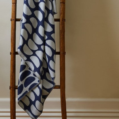 Cotton Halfmoon Throw in Navy