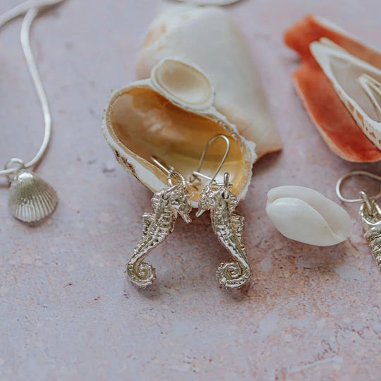 Silver Seahorse Earrings