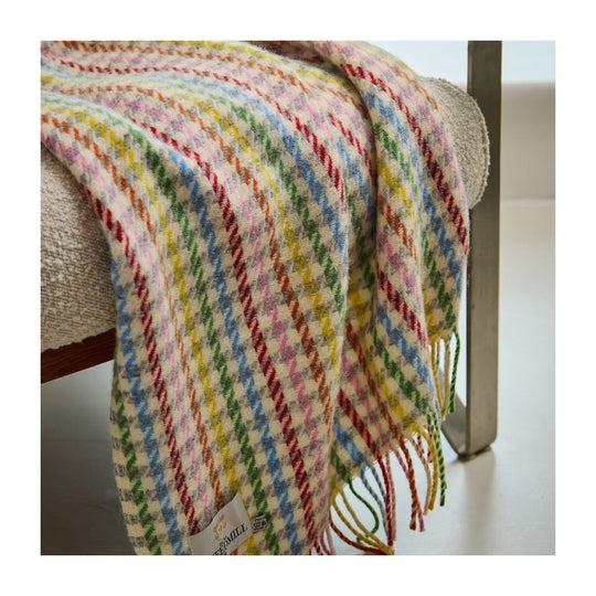 Houndstooth Iris Pure New Wool Throw - 40% OFF