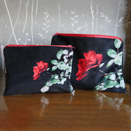 Red Rose Velvet Pouch