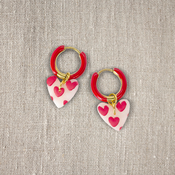 Aphrodite | Red | Huggie Earrings